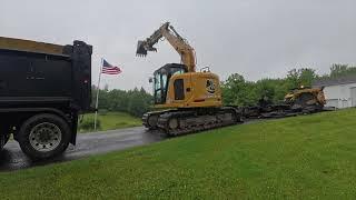 Stripping 17 Loads of Asphalt w/ Cat 315 & 308