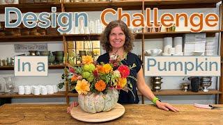 No Carve Pumpkin Flower Arrangement - A Floral Design Challenge