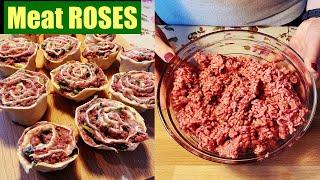 How to Cook Meat with pastry (Roses) Homemade / Meat with Dough - Recipe (2021)