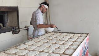 Cooking bread | Traditional Bread of Tehran, IRAN | Baking barbari bread