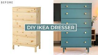 DIY IKEA Hack - Green Tarva Dresser (+ How To Paint IKEA Wood Furniture)