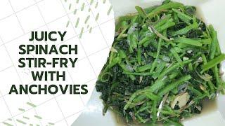 Juicy Spinach Stir-fry with Anchovies | Easy Recipe | Kitchen Journey | JS World Studio