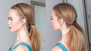 BRAIDED SPORTS HAIRSTYLE | Easy Hairstyles for Medium Long Hair