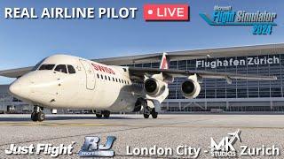 Flying the Just Flight Avro RJ into MKStudio’s Zurich Intl! | Microsoft Flight Simulator 2024