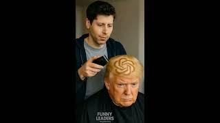 Tech Titans Give Trump a Trim—with Logos in the Hair! #funny #trump#elonmusk