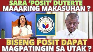 Sara 'Posit' Duterte maaaring makasuhan ? Biseng Posit dapat magpatingin sa utak ?