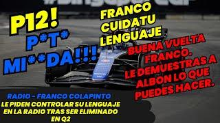 Radio Franco Colapinto, Le piden cuidar su Lenguaje, Tras Quedar Eliminado en Q2. F1 radio español