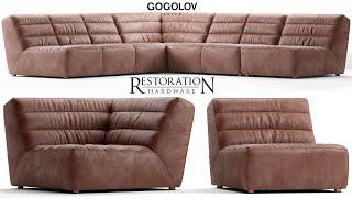 №201. Modeling Sofa " RESTORATION HARDWARE CHELSEA " Autodesk 3ds Max & marvelous designer