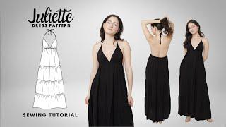 BACKLESS LAYERED DRESS SEWING TUTORIAL- JULIETTE SEWING PATTERN