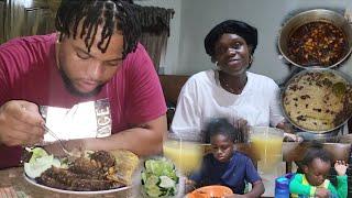 How to prepare Jamaican Oxtail with Rice and peas and Slice Fish with some natural juice  