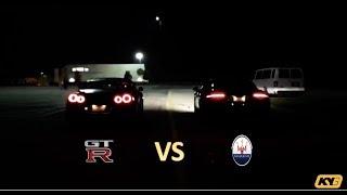 Nissan GTR vs Maserati GTS... Battle! Drift! Launch! Race!