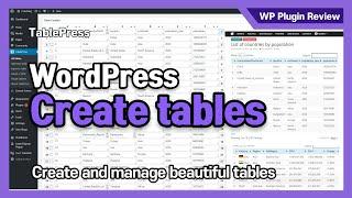 How to make a table in WordPress (TablePress)