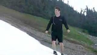 Chris skis down Mt. Cheam without skis
