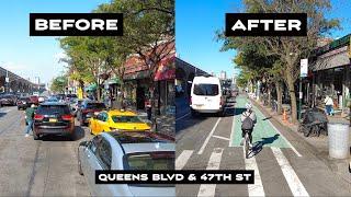 Stunning Before/Afters of 3 New NYC Bike Projects: Bedford Ave, Queens Blvd & 1st Ave/UN Tunnel