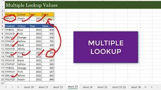 Mulitple Value Lookup in Excel