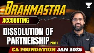 Dissolution of Partnership | Class 1 | Accounts | CA Foundation Jan 25 | CA Rakesh Kalra