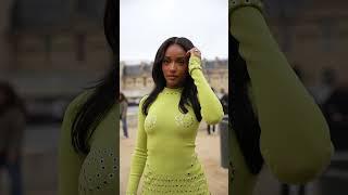 Ayra Starr at the Off-White fashion show in Paris Magazine : @yrismagazine