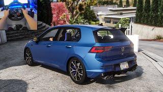 VW Golf R MK8 - Logitech G29 Realistic Driving | GTA 5 Gameplay