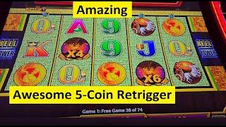 Huge 74 Free Games Bonus Win On Pompeii Wonder 4 collection Slot!!! Aristocrat Game