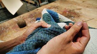 Indigo Patchwork Blanket For David Choe / Reflow No.20 / Mutsu