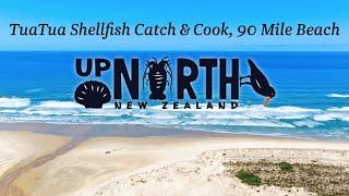 How to Catch and Cook Tuatua Shellfish - FREE Food on Ninety Mile Beach, New Zealand