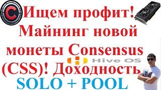 Ищем профит! Майнинг новой монеты Consensus (CSS)! Доходность!