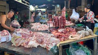 Best Cambodian Street Market In Town​ - Daily Lifestyle Of Vendors Selling Some Food In Market