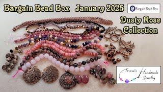 Bargain Bead Box | January 2025 | Dusty Rose Collection #bargainbeadbox #beadboxbargains #beading