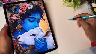 Draw With Me - Krishna Drawing,  Outine Tutorial,  Step By Step 