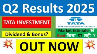 TATA INVESTMENT Q2 results 2025 | TATA INVESTMENT results today | TATA INVESTMENT Share News today