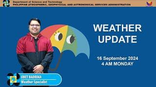 Public Weather Forecast issued at 4AM | September 16, 2024 - Monday