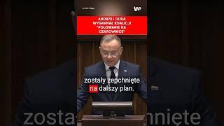 "Polowanie na czarownice". Mocne wystąpienie Andrzeja Dudy