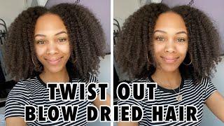 Fluffy Voluminous Twist Out On Blow Dried Natural Hair