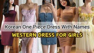 Western dresses for girls with names/Korean one piece dress with name/Korean style dress for girls