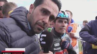 MIKEL LANDA HABLA CON ALBERTO CONTADOR EN LA META - ETAPA REINA VUELTA ESPAÑA 2024