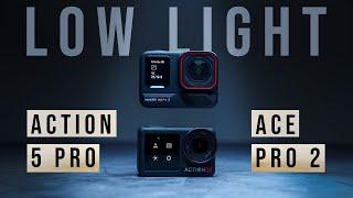 Insta360 Ace Pro 2 vs DJI Action 5 Pro - Low Light Showdown!