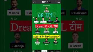 RCB vs CSK Dream11 Prediction | CSK vs RCB Dream11 Team | #rcbvscsk #cskvsrcb #dream11 #yt