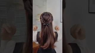 Easy new hairstyle | Quick hairstyle with hair accessories #fashion #cute #shorts