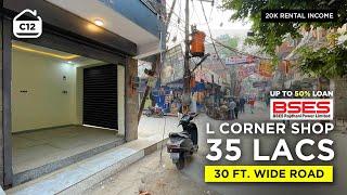 Shop for sale in Delhi | L Corner Commercial Property for sale in 35 Lacs | BRS COMMERCIALS C12