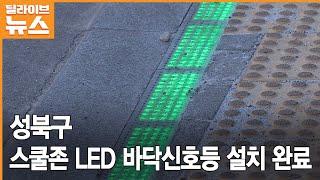 [성북] 초등학교 앞, LED 바닥신호등 설치 완료