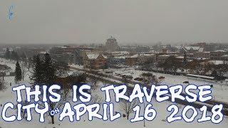 Snowpocalypse in Traverse City, Michigan in APRIL