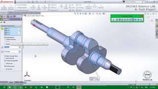 #002 || M-Tech Project || Crank Shaft Design In Solid Works By Ercoms.com