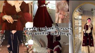 winter wedding dresses ideas|| pretty velvet dresses for winters #weddingdress #velvetdressdesigns