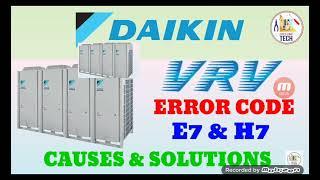 Daikin vrv error code e/h 7