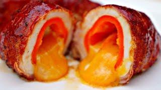 JALAPEÑO & CHEDDAR STUFFED CHICKEN - wrapped in bacon