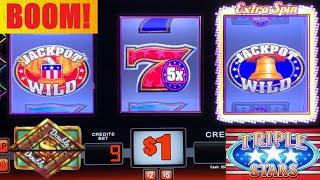 HIT THE IMPOSSIBLE 5X RED 7! Double Top Dollar + Crystal Star Deluxe + Triple Stars slot play!