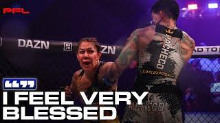 The Queen of the Cage!  Cris Cyborg defeats Larissa Pacheco at #pflsuperfights #battleofthegiants