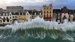 Grande marée mars 2023- Drone- Saint-Malo France Giant wave