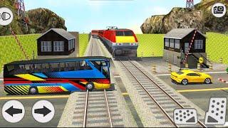 offroad coach bus simulator 3d on Train track | NP games