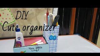 Cute organizer made by old box .
